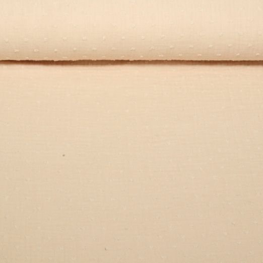 Double gaze de coton plumetis - Beige