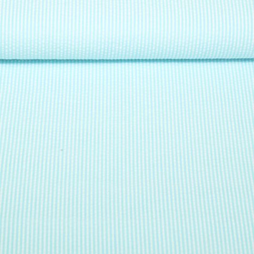 Seersucker - Rayures Aqua