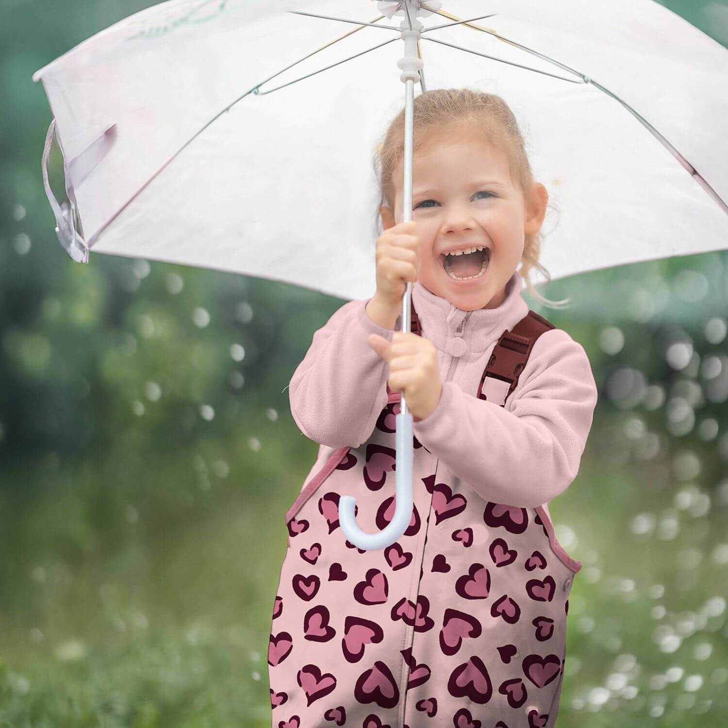 Tissu imperméable - Aqua Protect Impr. digitale Coeurs Rose-1 Tissu imperméable - Aqua Protect Impr. digitale Coeurs Rose-1