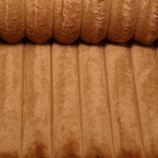 Fausse fourrure lourde - Rayures Marron tabac