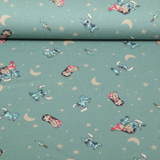 Jersey Impression digitale - Lilo & Stitch Monde Vert menthe foncé