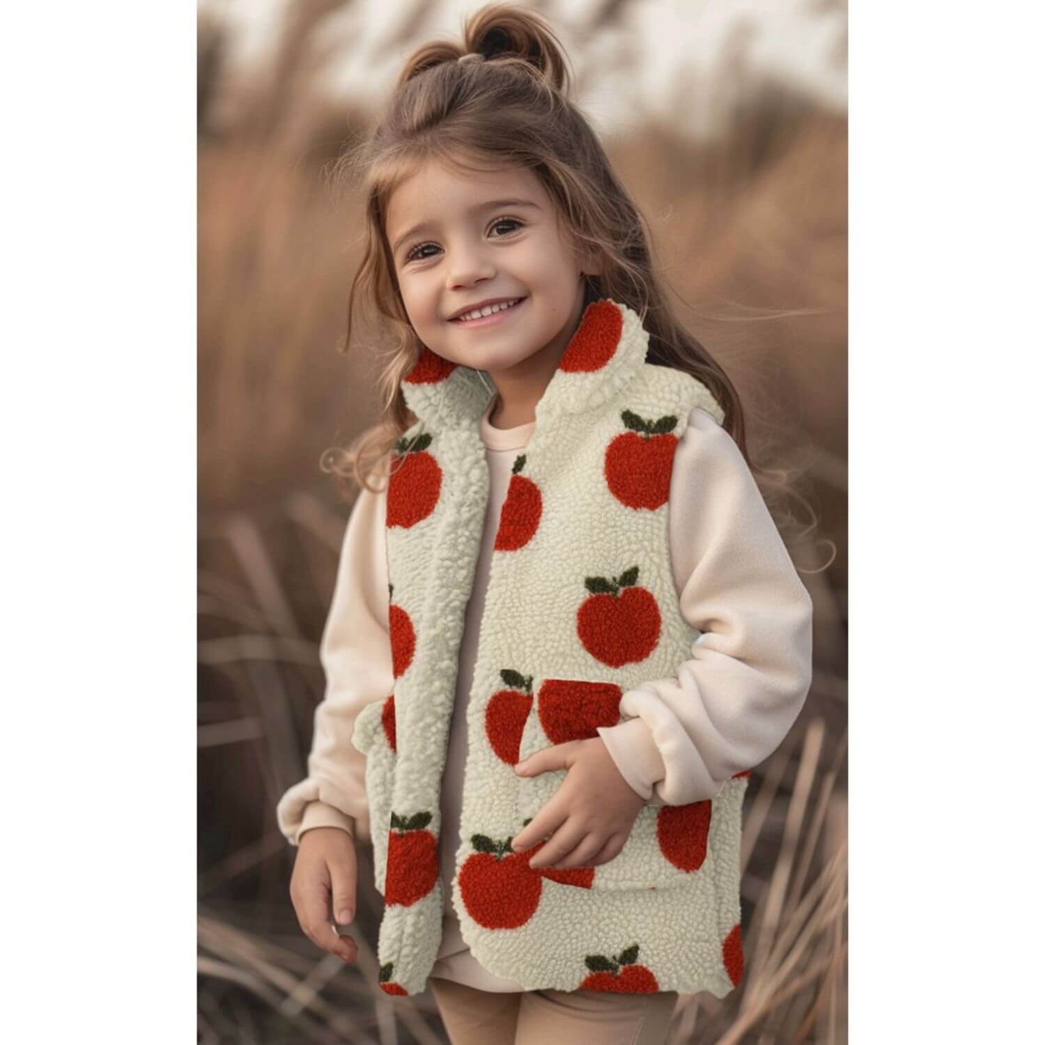 Polaire teddy - Pommes Ecru-2 Polaire teddy - Pommes Ecru-2