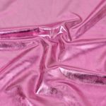Tissu déguisement - Jersey foil Lamé Uni Rose
