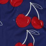 Coton enduit – Cerises bleu royal Coton enduit – Cerises bleu royal