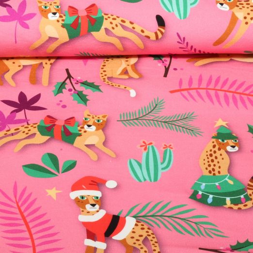 Toile canevas bio - Hamburger Liebe Impression digitale Wild XMAS 2025 Léopard Rose
