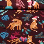 Toile canevas bio - Hamburger Liebe Impression digitale Wild XMAS 2025 Léopard Bordeaux