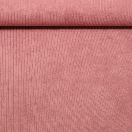 Velours côtelé 3mm Stretch Mike - Uni Vieux rose