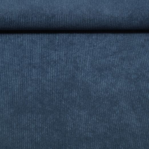 Velours côtelé 3mm Stretch Mike - Uni Bleu Indigo