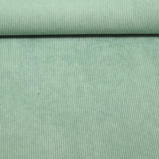 Velours côtelé 3mm Stretch Mike - Uni Vert de gris