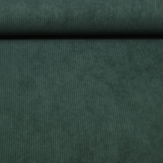 Velours côtelé 3mm Stretch Mike - Uni Vert bouteille
