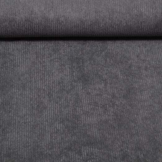 Velours côtelé 3mm Stretch Mike - Uni Gris foncé