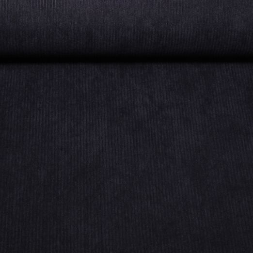 Velours côtelé 3mm Stretch Mike - Uni Bleu marine foncé