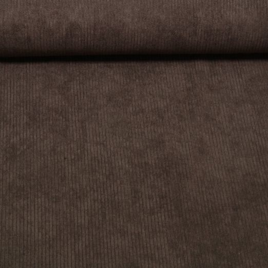 Velours côtelé 3mm Stretch Mike - Uni Chocolat