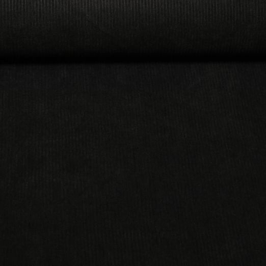 Velours côtelé 3mm Stretch Mike - Uni Noir