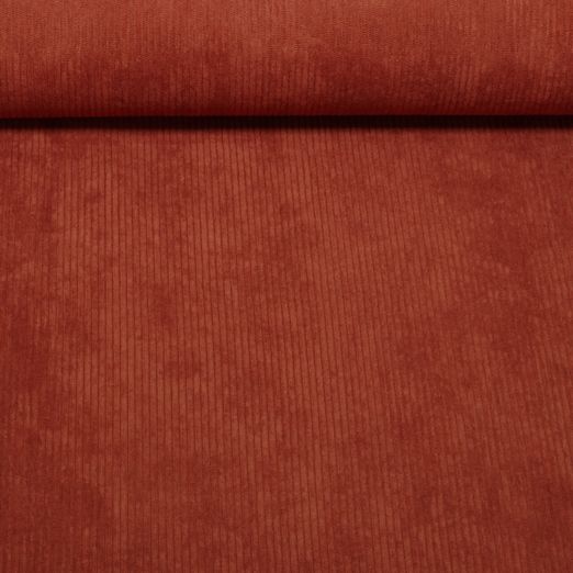 Velours côtelé 3mm Stretch Mike - Uni Rouge brique