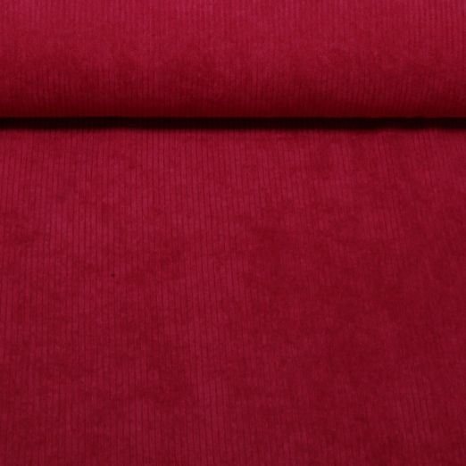 Velours côtelé 3mm Stretch Mike - Uni Rouge