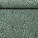 Velours milleraies - Stretch Motif léopard Vieux vert