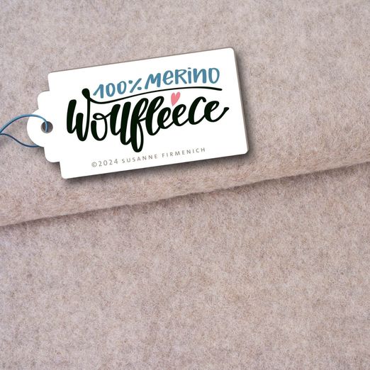 Merino Bio Wollfleece - Hamburger Liebe Dunkles Sand Merino Bio Wollfleece - Hamburger Liebe Dunkles Sand