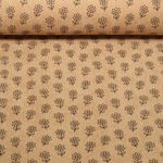Babycord - Stretch Blumen Beige
