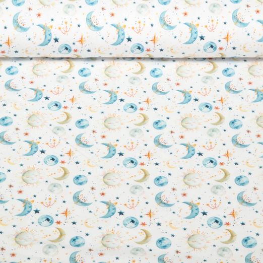 Jersey - Impression numérique Motif céleste Blanc