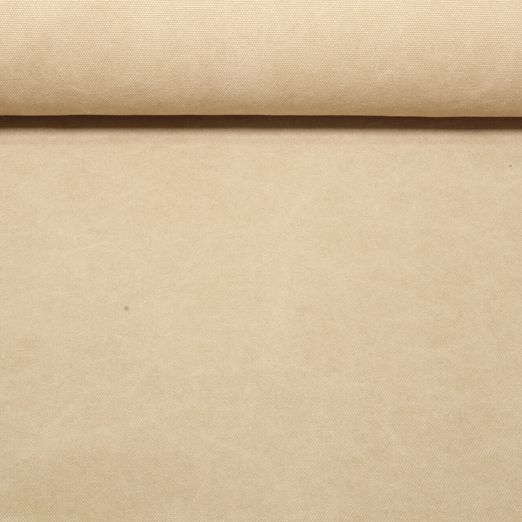 Toile canevas Stonewashed - Uni Beige