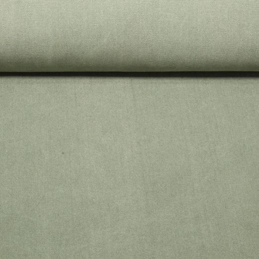 Toile canevas Stonewashed - Uni Vert sauge