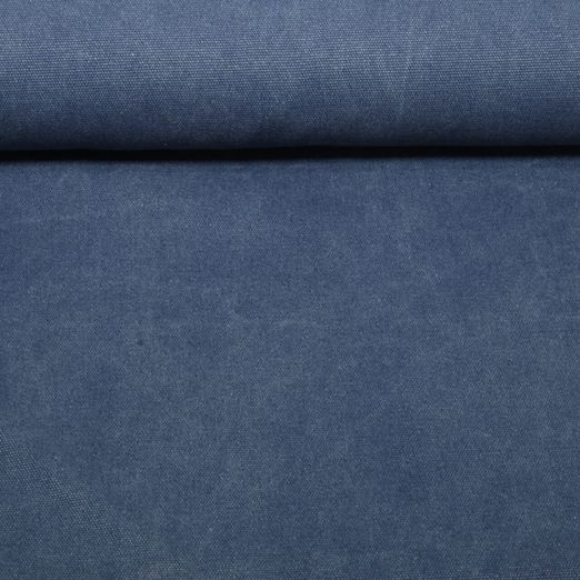 Toile canevas Stonewashed - Uni Bleu jeans