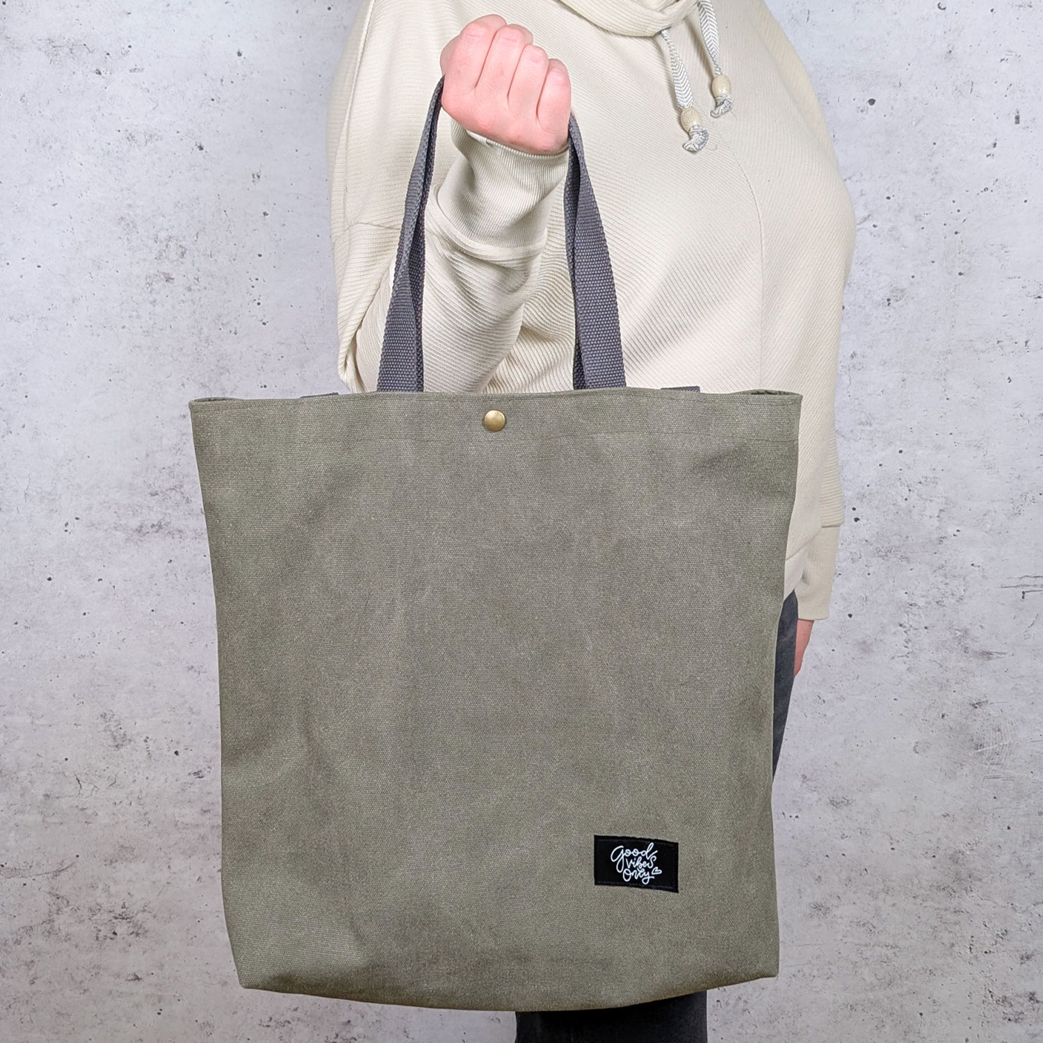 Toile canevas Stonewashed - Uni Vert militaire-1 Toile canevas Stonewashed - Uni Vert militaire-1