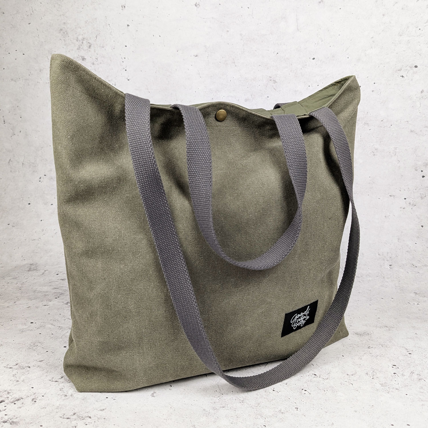 Toile canevas Stonewashed - Uni Vert militaire-2 Toile canevas Stonewashed - Uni Vert militaire-2