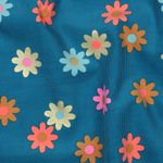Babycord - Blommor Guld Petrol