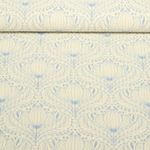 Seersucker - Coton vintage Fleurs Ecru Bleu