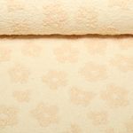 Frottee Strickjersey - Boucle Blumen Vanille