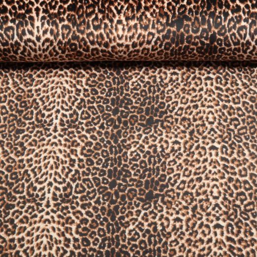 Jersey velours - Super Soft Léopard Petit Marron