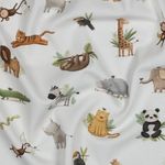Maglia organica - stampa digitale animalier bambino bianco