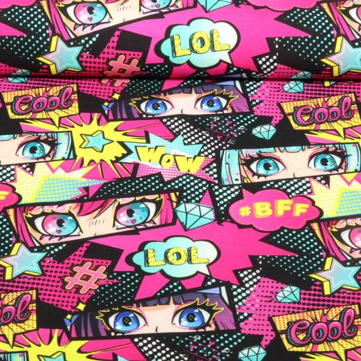 Sweat d'été - French Terry Impression numérique Comics Multicolore