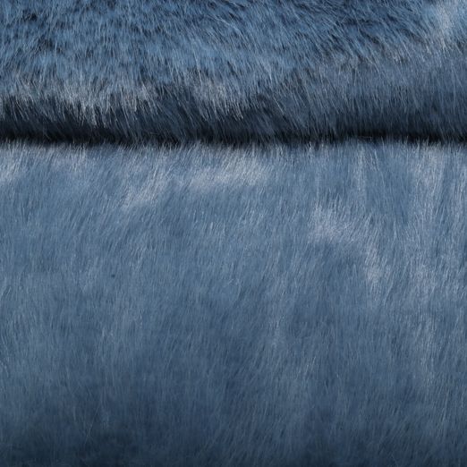 Fourrure synthétique à poils longs - Uni Bleu jeans