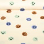 Flanelle de coton - Smileys Ecru Marron