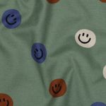 Baumwoll-Flanell - Smileys Grün Baumwoll-Flanell - Smileys Grün