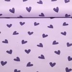 Flanelle de coton - Coeurs Lilas