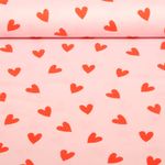 Flanelle de coton - Coeurs Rose