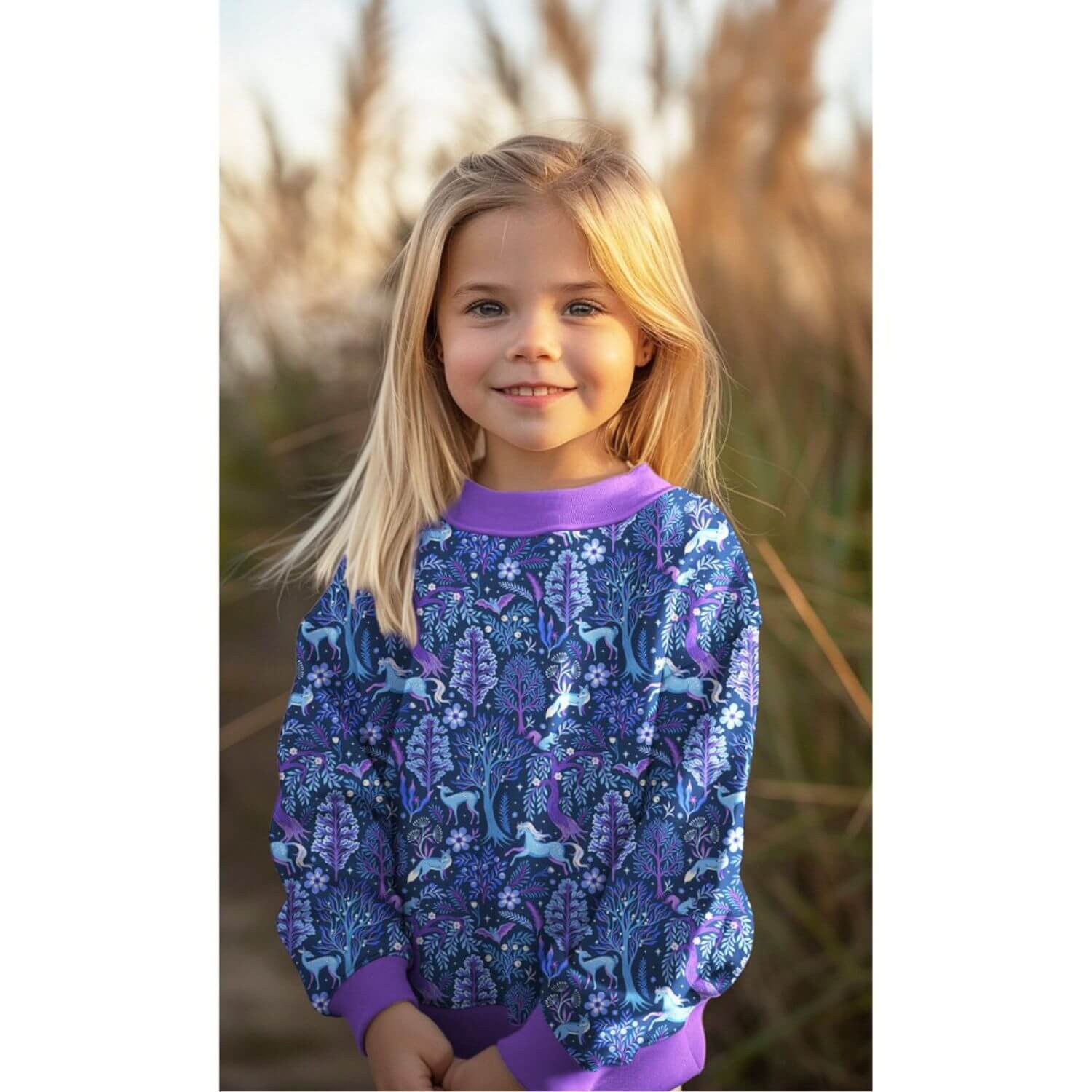 Sommersweat - French Terry Digitaldruck Wald Tiere Navy-2 Sommersweat - French Terry Digitaldruck Wald Tiere Navy-2
