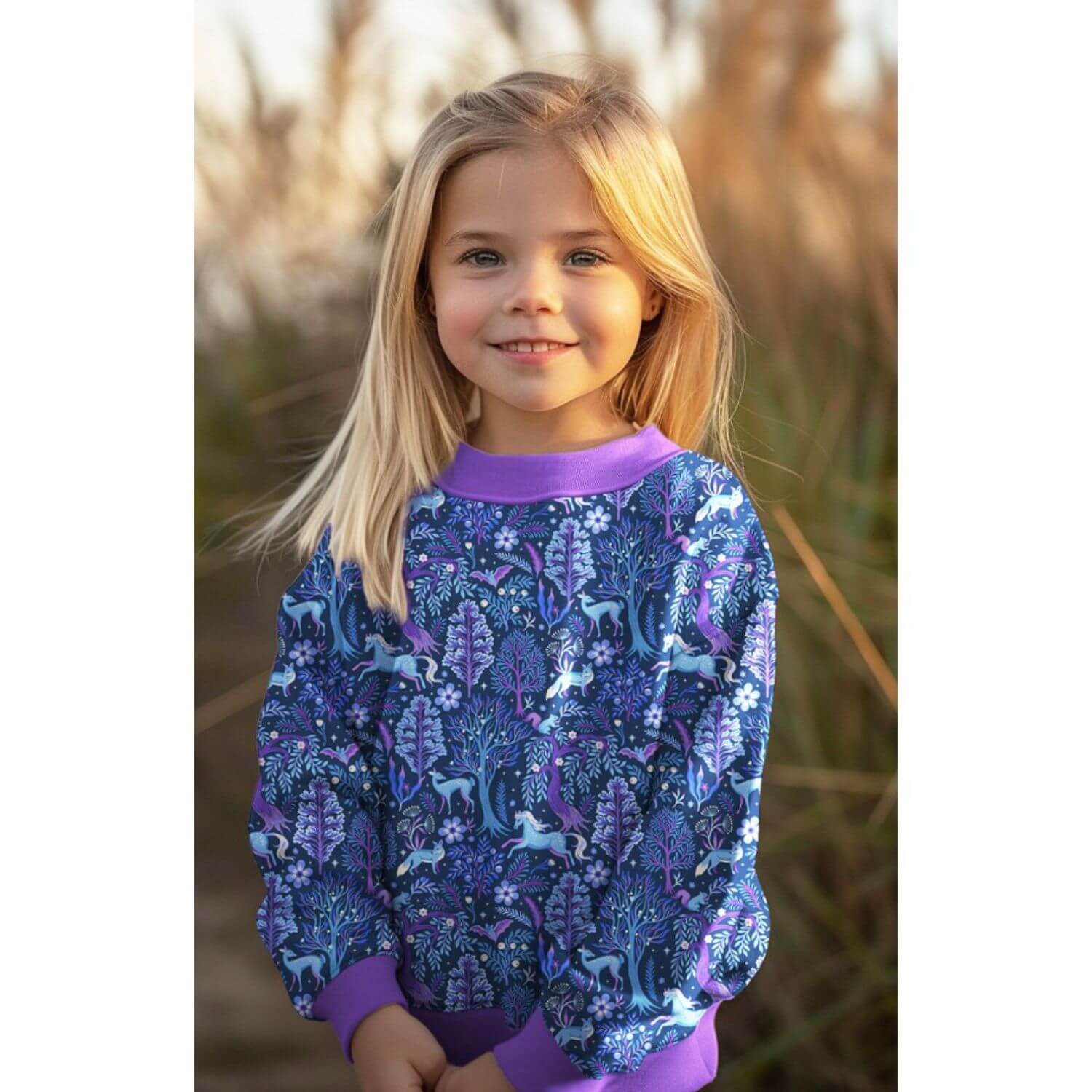 Sommersweat - French Terry Digitaldruck Wald Tiere Navy-1 Sommersweat - French Terry Digitaldruck Wald Tiere Navy-1