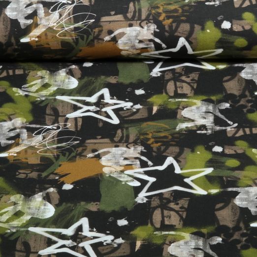 Sweat d'été - French Terry Impression numérique Tableau de graffiti Vert