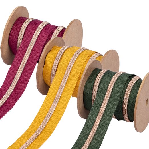 KUPFER Reißverschluss 6,5mm Raupe - Meterware - metallisiert KUPFER Reißverschluss 6,5mm Raupe - Meterware - metallisiert