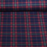 Flanelle de coton - Carreaux Bleu marine Rouge
