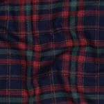 Baumwoll-Flanell - Karo Navy Rot