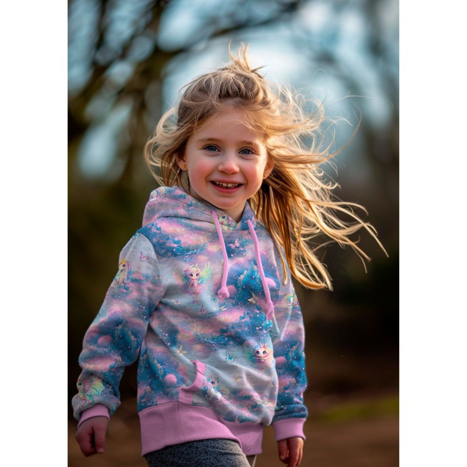 Sweat d'été - French Terry Impression numérique Multicolore Fées Rose-1 Sweat d'été - French Terry Impression numérique Multicolore Fées Rose-1