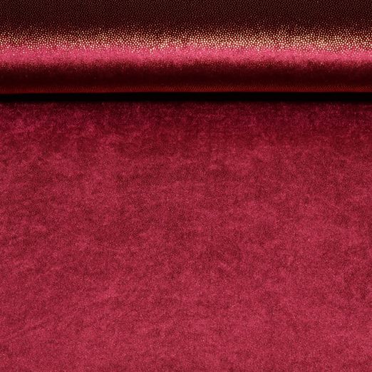 Panne de velours Fantasy - Rouge grenat Doré