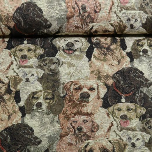 Gobelin - Chiens Beige Multicolore
