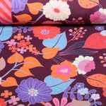 Orgaaninen musliini Smooth - HHL Gleam Bloomorama Bordeaux